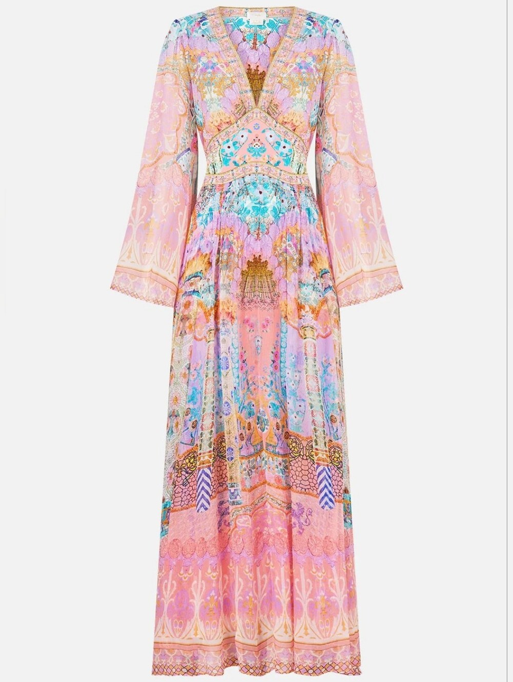 Camilla Flared Sleeve Dress In Howdy Gaudi - Picture 6 of 16